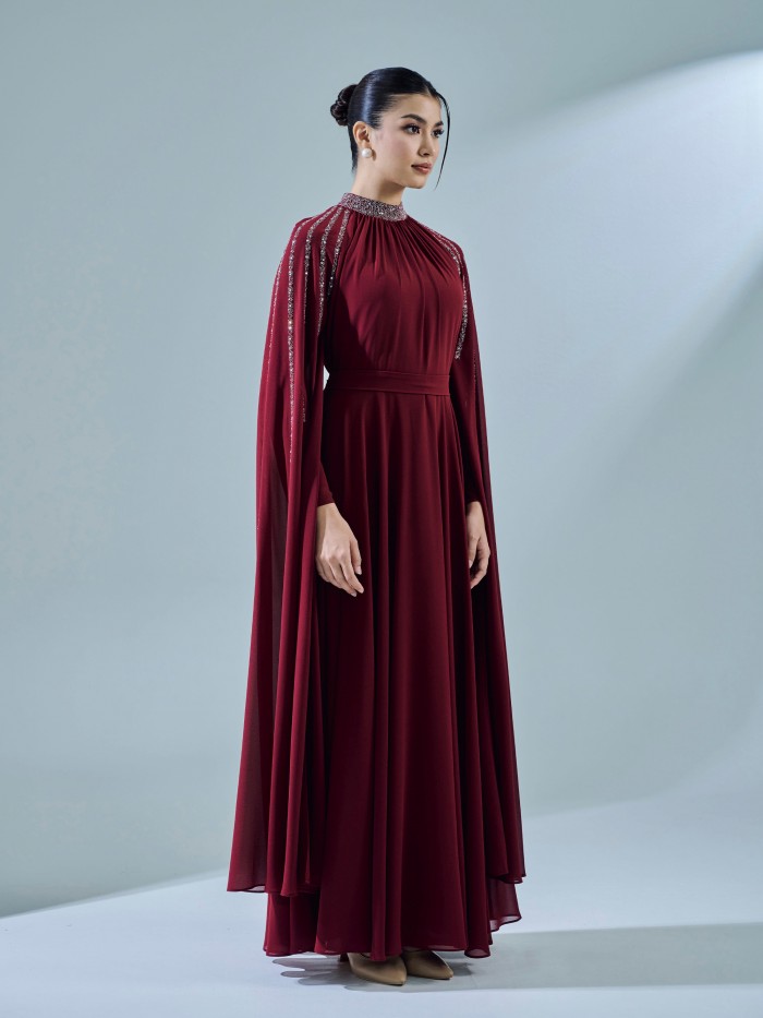 THALIA DRESS - MAROON