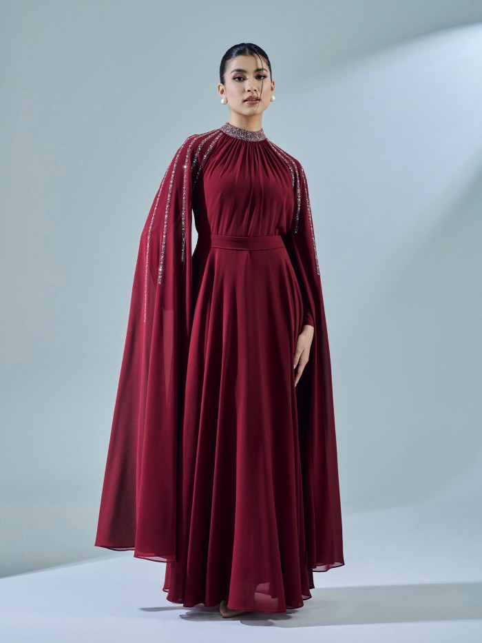 THALIA DRESS - MAROON