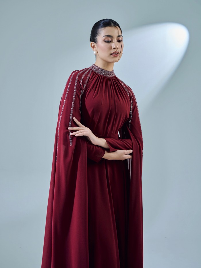 THALIA DRESS - MAROON