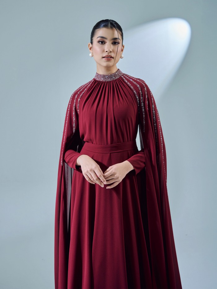 THALIA DRESS - MAROON