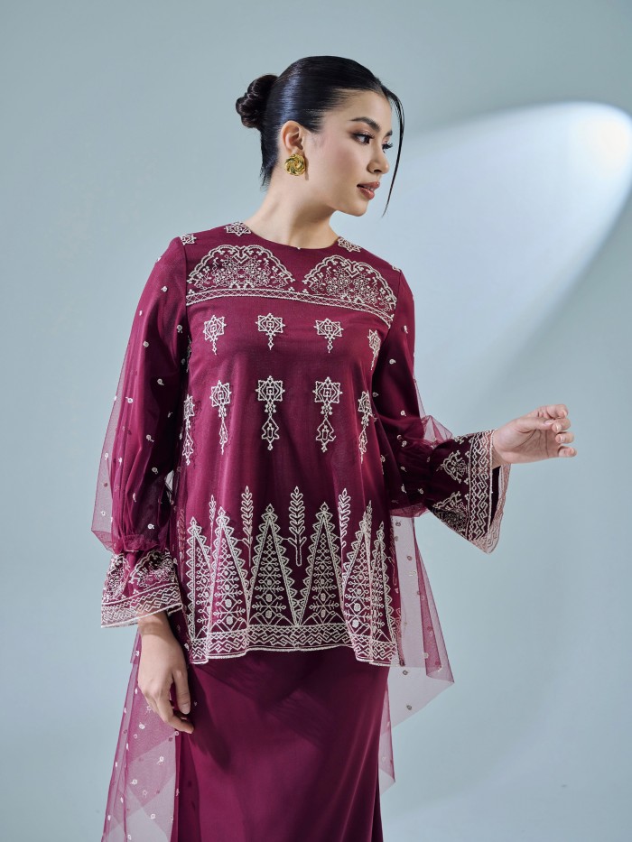 ELISSA KURUNG - BURGUNDY