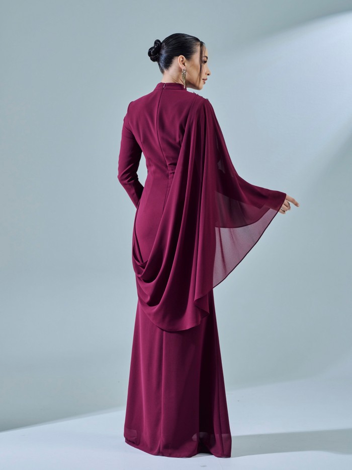 EMILA DRESS - BURGUNDY