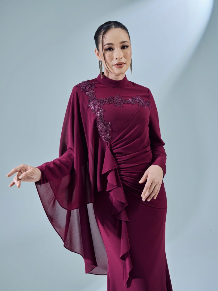 EMILA DRESS - BURGUNDY