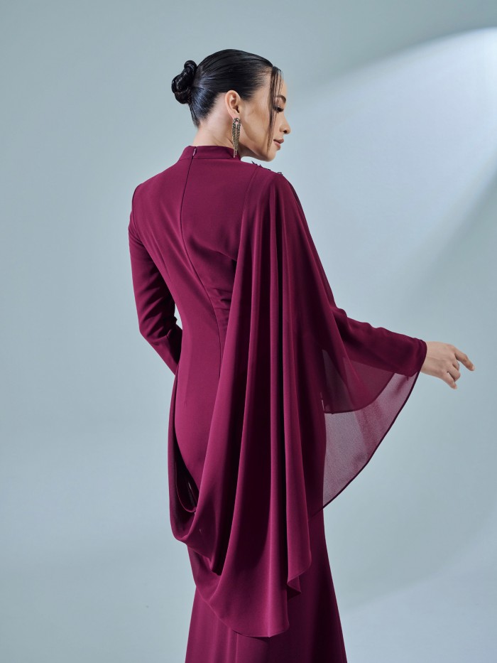 EMILA DRESS - BURGUNDY