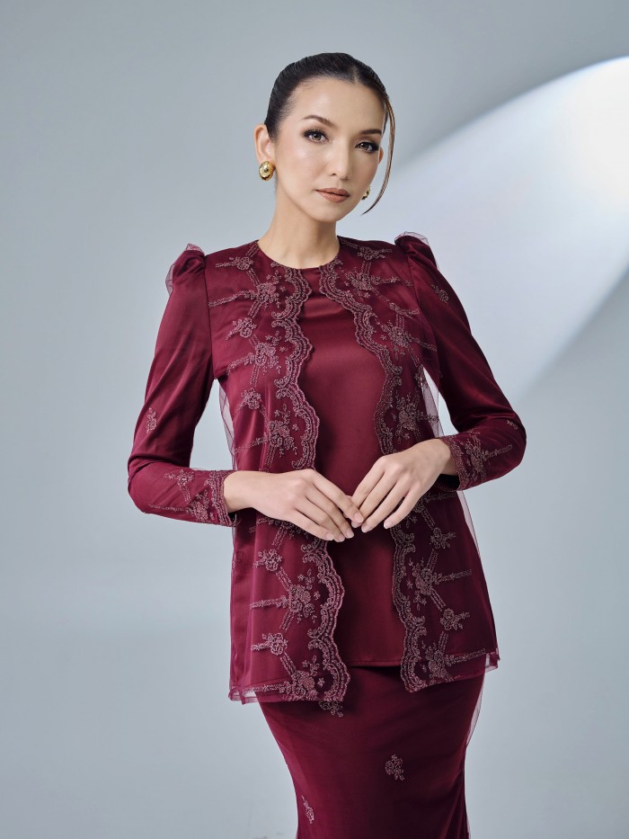 PREEYA KURUNG - MAROON WINE