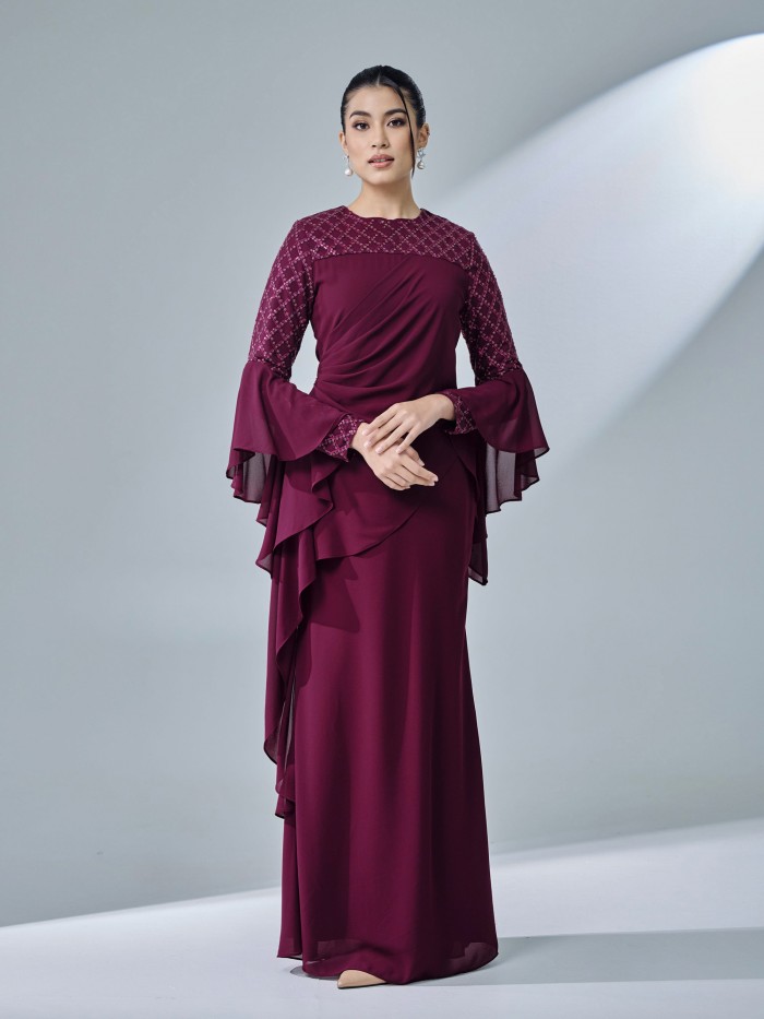 MISLIA DRESS - BURGUNDY