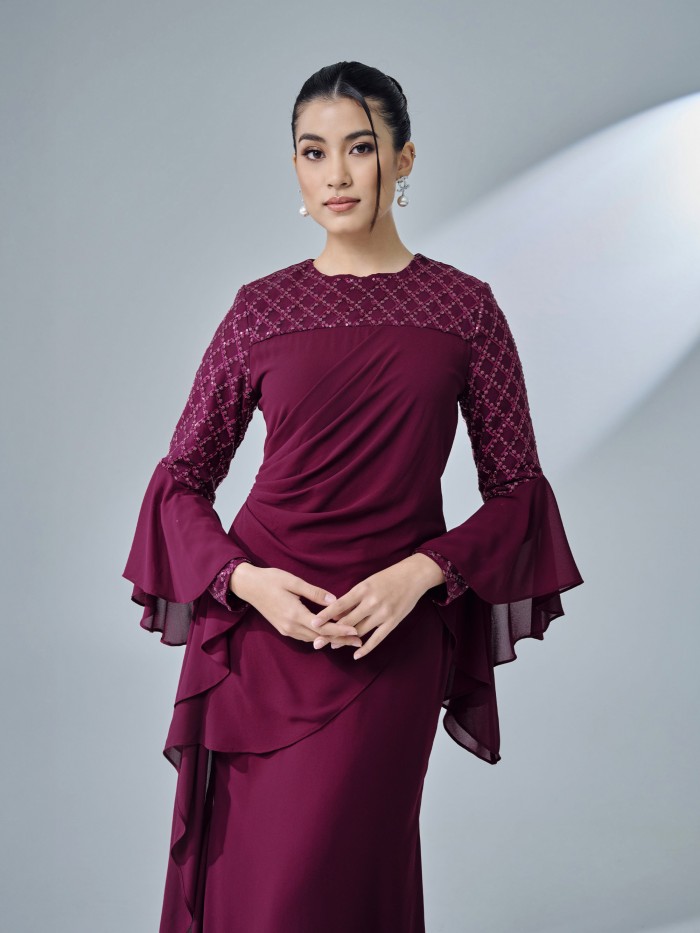 MISLIA DRESS - BURGUNDY