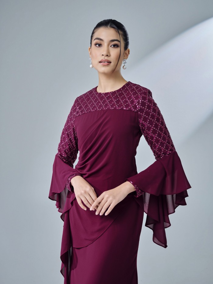 MISLIA DRESS - BURGUNDY