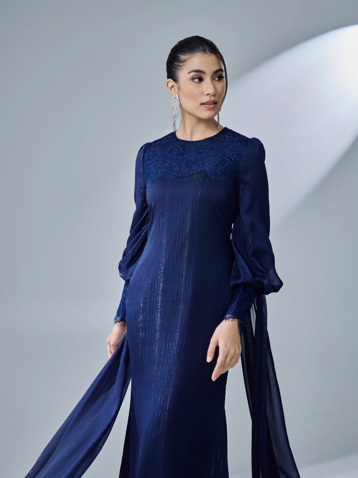 TIERA DRESS - NAVY