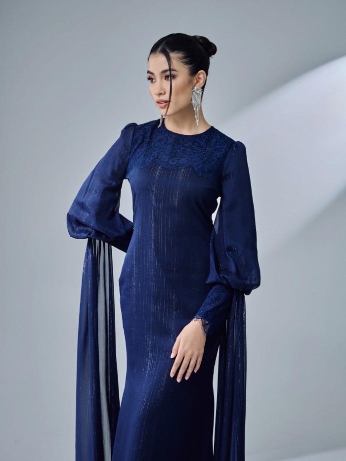 TIERA DRESS - NAVY