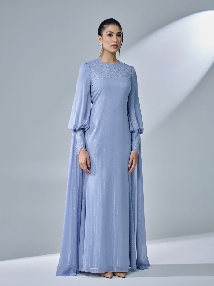 TIERA DRESS - BLUE GREY