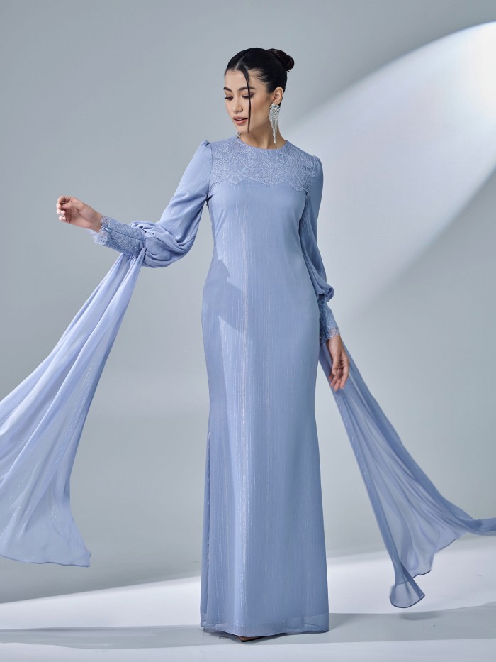 TIERA DRESS - BLUE GREY