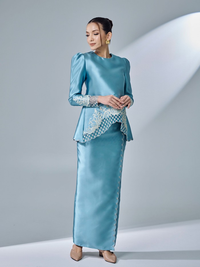 ESTIRA KURUNG - BLUE TURQUOISE