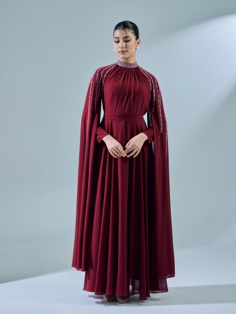 THALIA DRESS - MAROON