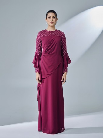 MISLIA DRESS - BURGUNDY