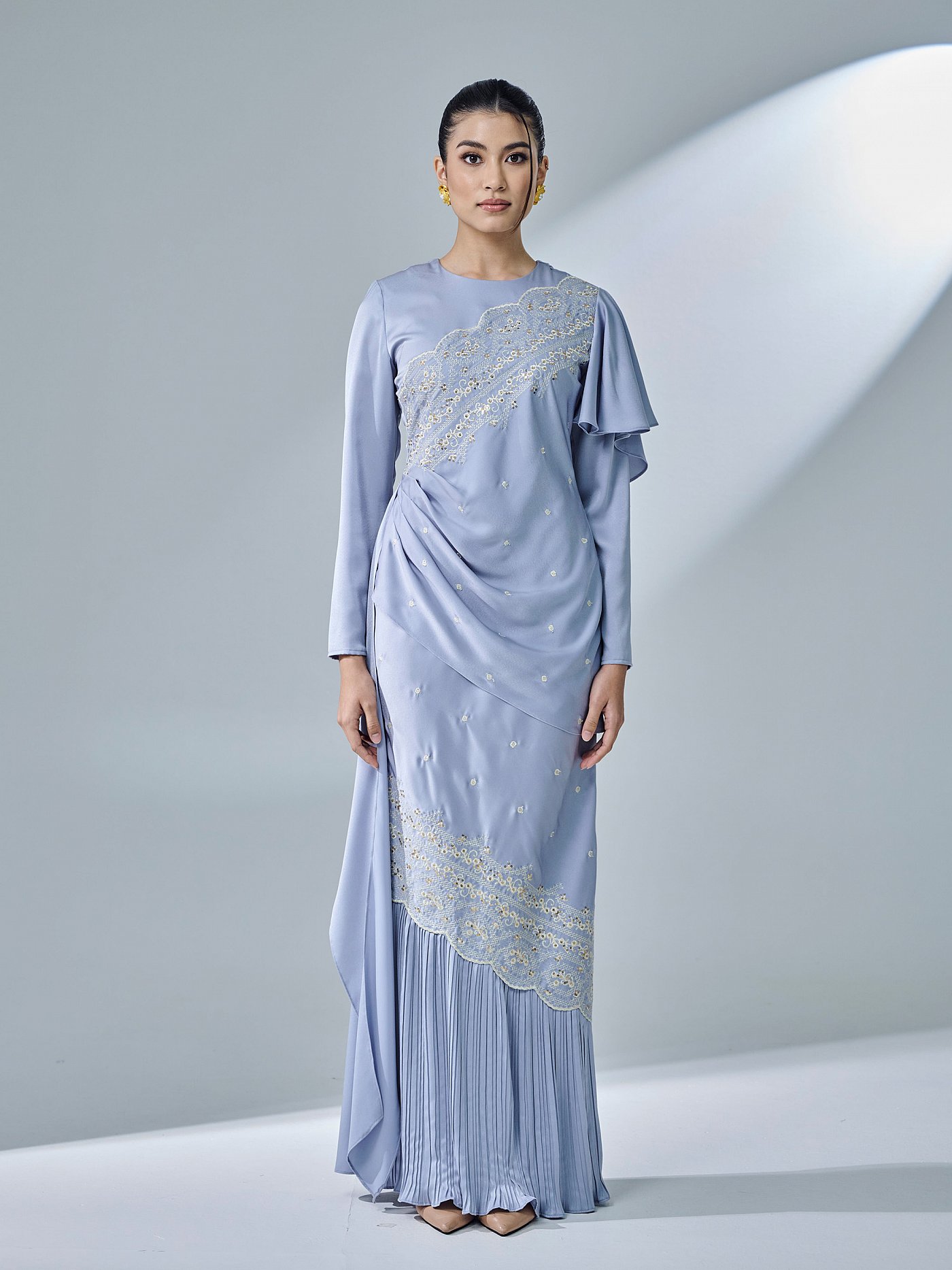 KASTIYA DRESS -ASH BLUE KASTIYA DRESS -ASH BLUE